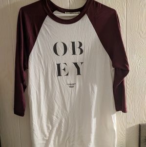 Men's Obey Quarter Sleeved T-shirt
